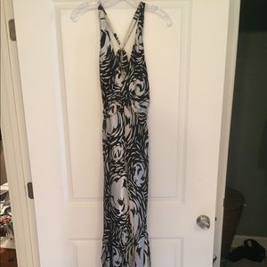 Black and silver BCBGMaxAzria long evening dress